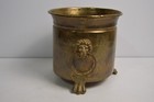 Vintage Hand Hammered Copper Cauldron Three Footed Lion s Head Handles Pot Metal
