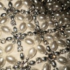 Olivia Riegel Chic Haute Couture Crystal   Pearl Beaded 18 x18  Pillow Cover 