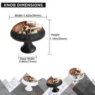 6 Pack Black Drawer Pulls Knobs  Red And White Cowhide Cabinet Knobs Crystal    