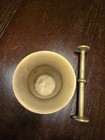 Vintage Heavy Solid Brass Mortar   Pestle Pharmaceutical Apothecary Appx 4 5  Z