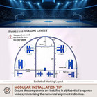 Basketball Court Stencil Kit Reusable Layout Template For Concrete   Heavy Duty
