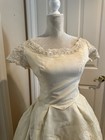 1950   s Ivory Lace- Accent Vintage Wedding Dress Size 4 6