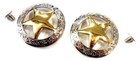 2 Pack Texas Star 18k Gold Plated Conchos 1-1 2  Screw Back By Weaver New
