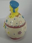  Vintage Ceramic Easter Egg With Chicks   Flowers 2 Piece 5    X 3     Trinket Box 