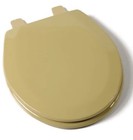 Jones Stephens C3b4r253 Deluxe Molded Wood Toilet Seat  Round  Harvest Gold