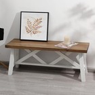  Farmhouse Wood Bench  Rustic Solid Wood Entryway Bench Seat With 43  White