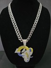 Los Angeles Rams Cuban Link Chain Luxury Iced Out Crystal 24  Necklace 4