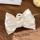 3 Pcs Large Bow Hair Claw Clips Satin Ribbon Women Girl Black White Pink