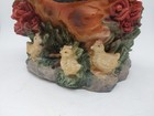 Vintage Chicken  hen With Chicks And Roses   9 x 7 x 4  Fast Free Shipping 