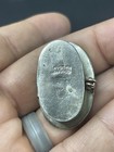 Vintage Mexico  Silver Tone Abalone Shell Small Hinged Trinket Pill Box 1 5 