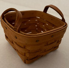 Vintage 1993 Longaberger Sweet Basil Herb Booking Small Woven Basket-signed