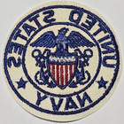 Usn Navy  united States Navy  4  Patch Logo Sew On  Military Dress Blue   White