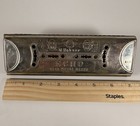 Vintage M Hohner Echo Harmonica Bell Metal Reeds Germany Double Sided