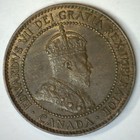 1909 Bronze Canadian Large Cent Coin Almost Uncirculated Canada Au 1c