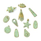 55pcs Tibetan Style Alloy Pendants  Antique Bronze   Green Patina Charms For Diy