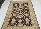 Handcrafted Brown Afghan Chobi 4x6 Rug  Organic Dye Wool Rug  Living Room Rug