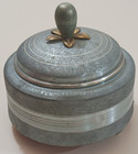 Working Vintage 1940s Musical Powder Puff Box Original Clean Puff Green Finial
