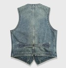 Striped Vest Men s Denim Vest Work Waistcoat Vintage Casual Coat Pockets Top