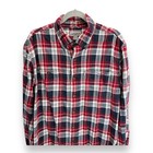 Carhartt  Men s Plaid Long Flannel Sleeve Shirt Red Navy Size L 100  Cotton