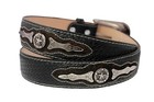 Western Cowboy Belt Ranger Concho Genuine Leather Rodeo Silver Buckle Black