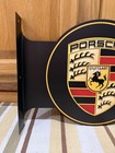 Porsche Flange Sign Double Sided Metal Parts Tools Vintage Style Wall Decor