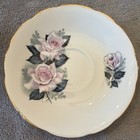 Delphine Bone China Teacup   Saucer Floral Pink Roses England Vintage