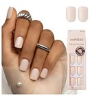 Kiss Impress No Glue Press-on Nails   point Pink  Short Squoval Shape  30 Nails