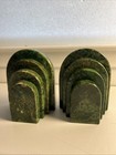 Vintage Bookends Green Marble Stone  Mcm Bookends Art Deco Classic Made In Italy