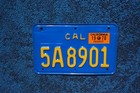 1970 California Motorcycle License Plate