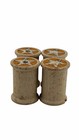 Lot Of 4 Vintage Star 100  Polyester Wooden Thread Spools Wht 300 Yds Sewing 