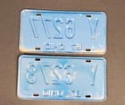1967 Ohio License Plates Consecutive Numbers Y 6277 And Y 6278