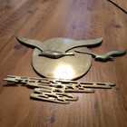 Vtg Mcm Seagulls Fly Over Sunset Brass Wall Hanging Brutalist Nautical Coastal