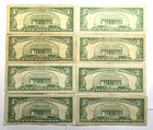 1953   1963 Red Seal  5 Five Dollar Federal Currency Notes Lot Of 8 Lincoln Bill