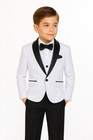Boys White Shawl Tuxedo Suit
