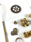 Rotary International Items   Lot Of 14   Key Chain Flag Spoon Pins   Nos