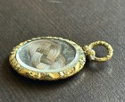 Victorian Memorial Woven Hair Pendant Mourning Jewelry