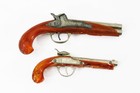Vintage 1950s Hubley Flintlock Double Hammer And Junior Bakelite Pistol Cap Gun