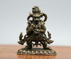 Tibet Buddhism Bronze Mahakala God Of Wealth Yama-raja Ox Head Buddha Statue