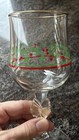 Vintage Arby s Gold Rim Christmas Holly Berry Bow Wine Glasses Goblets Set Of 2