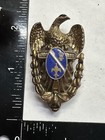 Eagle Door Knocker Pin Family Crest coat Of Arms Vintage Pin Brooch Brass J-533