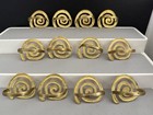 Lot Of 12 Vintage Brass Spiral swirl Napkin Rings Midcentury  Modern Flaws As Is
