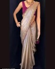 Bollywood Designer Indian Jimichu Febric Embroidery Saree With Unstitched Blouse