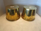 Vintage Solid Brass Set 2-planter Pots Paneled Sides Reinforced Rims 7 5  W 1980