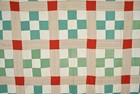 Beautiful Vintage 30 s Nine Patch Lattice Antique Quilt Top  graphic Design 