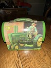 Vtg  John Deere Tractor   Tin Metal  Green Lunch Box