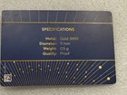 1 2 Gram  9999 Proof Gold Bar    George Washington Design   In Assay Card