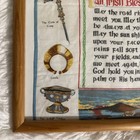 Vintage Irish Blessing Framed Linen Tea Towel Ireland Celtic Art Frame 12  X 15 