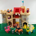 1974 Fisher Price Play Family Castle Little People 993 Complete Pink Dragon Euc