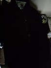 Vintage 90 s Black Full Suede leather Satin Lining Camel Jacket L