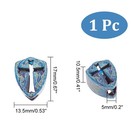 Nbeads Titanium Lanyard With Cross 13 5mm X 17mm X 10mm  10mm Hole  Blue